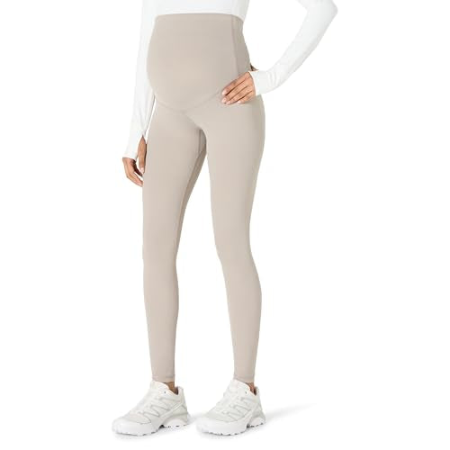 Amazon Essentials Women's Maternity High-Rise Over the Belly Formflex Full Length Legging, Soft, Moisture Wicking - color: Taupe, size: X-Small