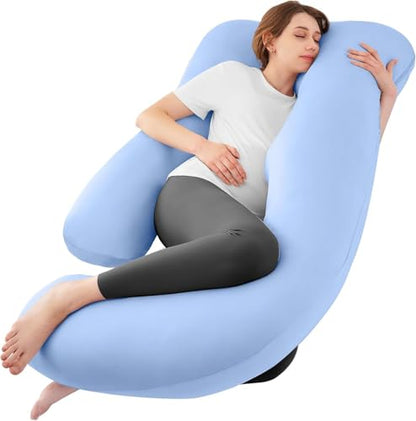 Cooling Pregnancy Pillows for Sleeping, 65'' Full Body Pillow, Light Blue - color: Light Blue, size: 65 Inch