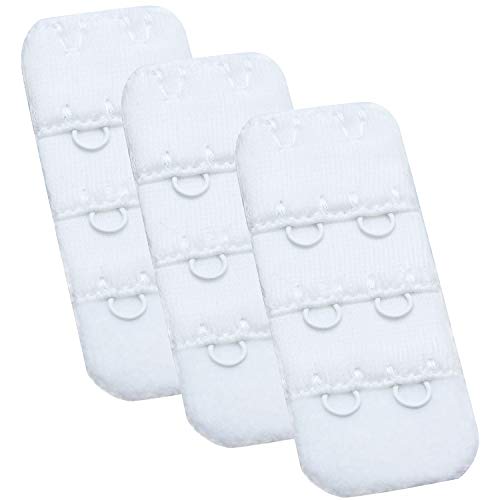 Wingslove Womens Bra Extender Bra Band Breathing room 3pcs-Pack Multi-size - color: White, 2 Hook 3/8 Inch