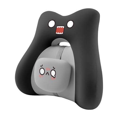 BEBAS Ergonomic Memoery Foam Lumbar Support Pillow for Car & Office, Black - color: Black
