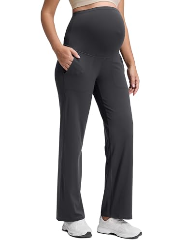 CRZ YOGA Maternity Wide Leg Pants 31.5" - color: Mysterious Grey, size: X-Small