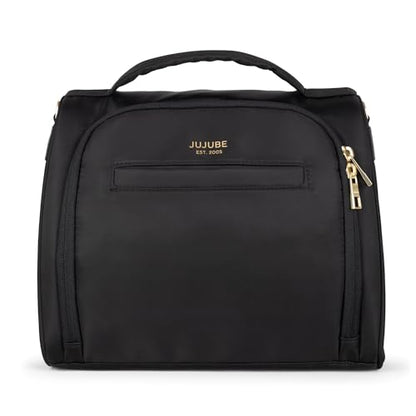 JuJuBe Insulated Bottle Bag, 3-Bottle Breastmilk Cooler with Shoulder Strap - color: Black