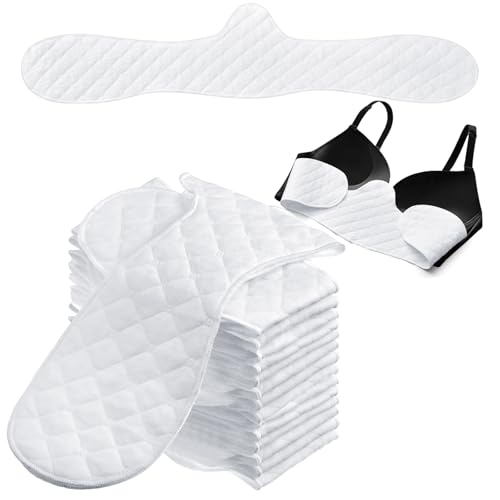 Boyiee 16 Pcs Cotton Bra Liners Under Breast Sweat Pads - color: White, size: XX-Large