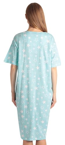 Just Love Short Sleeve Nightgown Holiday Sleepwear - color: Blue - Distressed Star, size: X-Large
