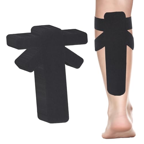 12pcs Precut Kinesiology Tapes for Calf Muscles - color: Black