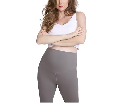 Motherhood Maternity Women's Over The Belly Active Capri Pregnancy Legging - color: Charcoal, size: Large