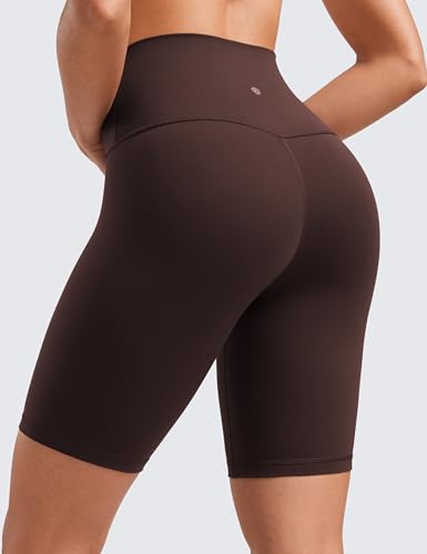 CRZ YOGA Butterluxe Biker Shorts 8" - color: Hot Fudge Brown, size: Small