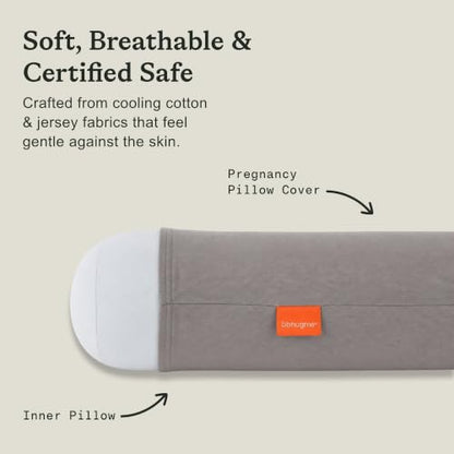 bbhugme Pregnancy Pillow Cover, Stone - color: Stone