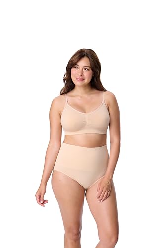 Motherhood Maternity Women's Wireless Clip Down Seamless Nursing Bra for Breastfeeding - color: Essential Nude, size: X-Large