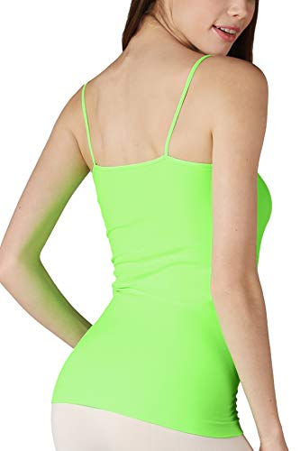 NIKIBIKI Women Seamless Basic Camisole, Made in U.S.A - color: Neon Green