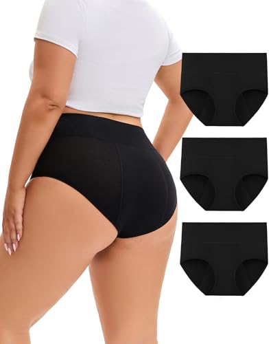 INNERSY Women's Plus Size Period Underwear Heavy Flow Leak-Proof 3-Pack - size: X-Large
