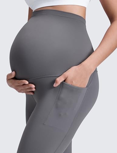 CRZ YOGA Maternity Leggings Pockets 25" - color: Dark Carbon, size: Small