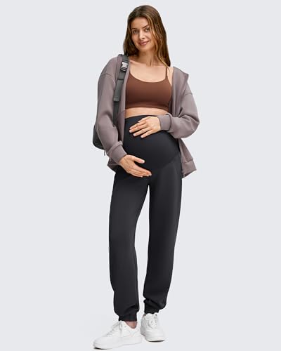 G4Free Smoofit Modal Soft Maternity Joggers Pregnancy Casual Sweatpants - color: Black, size: Large