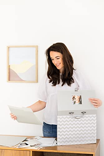 Pearhead Baby Briefcase and Document Organizer, Grey Chevron - color: Gray Baby File Organizer
