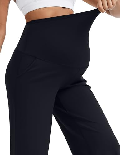 MathCat Maternity Pants Pregnancy Work Trousers Over the Belly - color: Black, size: X-Large