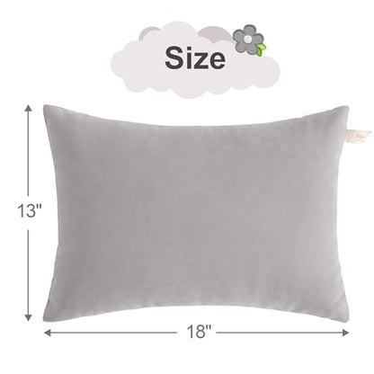 BEDSUM Plush Toddler Pillows, 13 x 18, Microfiber, 2 Pack, Light Grey - color: Light Grey, size: 13x18 inches