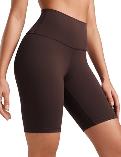 CRZ YOGA Butterluxe Biker Shorts 8" - color: Hot Fudge Brown, size: Small