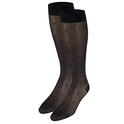 Truform Sheer Compression Stockings, 15-20 mmHg, Women's Knee High Length, Dot Pattern, Charcoal, Medium - color: Charcoal, size: Medium (1 Pair), style: Dot Pattern
