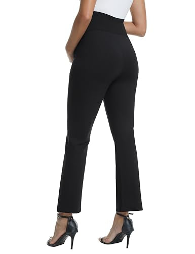 Maternity Pants Work Bootcut Dress Pants - color: Black, size: Medium