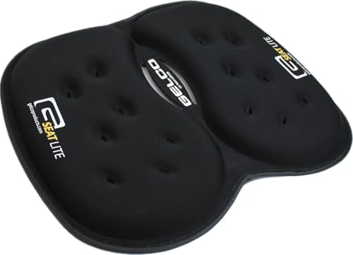 GSeat Lite Travel Gel and Foam Cushion - for Back Pain, Sciatica, Pressure Relief, and Tailbone Discomfort - Promotes Healthy Posture - Ergonomic Comfort - for Car, Commute, Airplane and Travel - color: Black