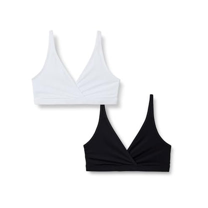 Amazon Essentials Women's Peached Microfibre Nursing Bra, Pack of 2 - color: Black / White, size: Medium