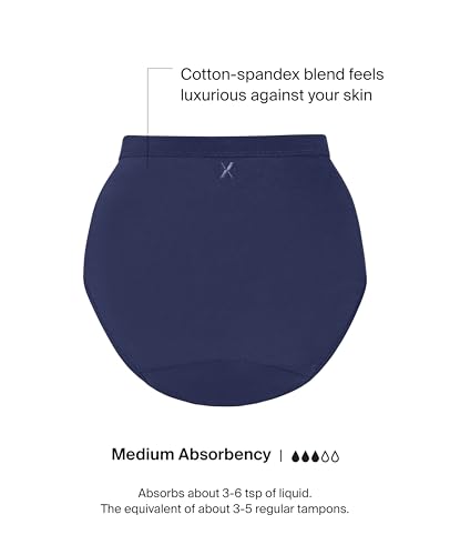High Rise Leakproof Cotton by Knix - color: Midnight, size: Large