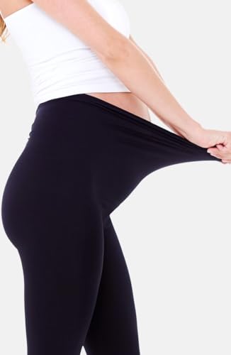 Joyaria Cotton Maternity Leggings Over-the-Belly,Maternity Clothes - color: Black, size: Medium
