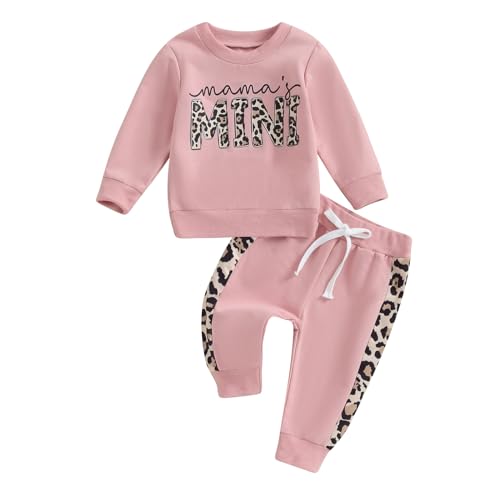 Kupretty Baby Girl Clothes Mama's Mini Sweatshirt Pants Set - color: Pink, size: 18-24 Months