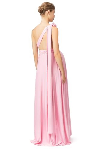72styles Maternity Multi-Way Wrap Infinity Maxi Dress for Baby Shower - color: Blush Pink, size: One Size