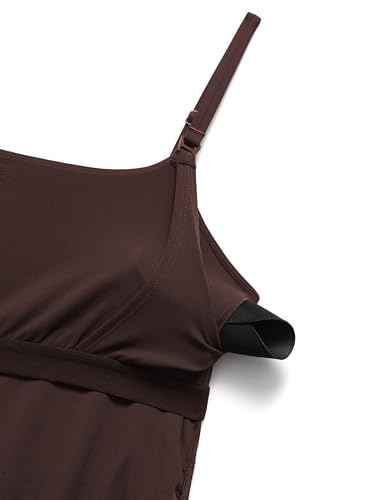 CRZ YOGA Maternity Nursing Tank Tops - color: Hot Fudge Brown, size: X-Large