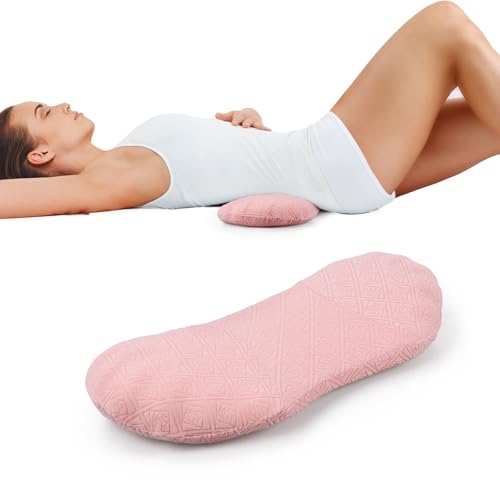 COMFYTHERA Lumbar Support Pillow for Sleeping Memory Foam Lumbar Support Cushion for Lower Back Pain Relief, Back Support Bed Pillow Waist Support (Pink, Small) - color: Pink, size: Small