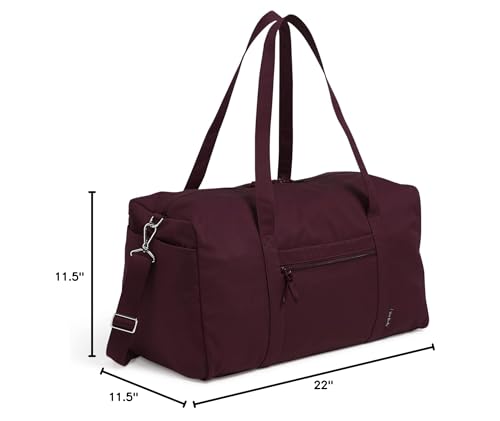 Vera Bradley Women's Cotton Large Travel Duffel Bag, Mulled Wine, One Size - color: Mulled Wine