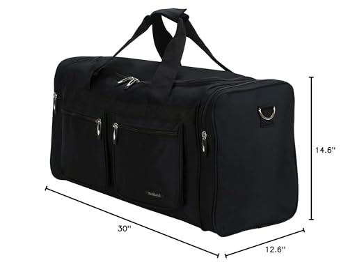 Rockland Duffel Bag, Black, X-Large 30-Inch - color: Black, size: 30"