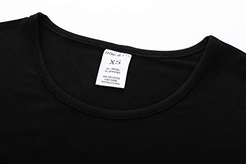 OThread & Co. Women's Long Sleeve T-Shirt Comfy Underscrub Tee Basic Stretch Layer - color: Black, size: Small