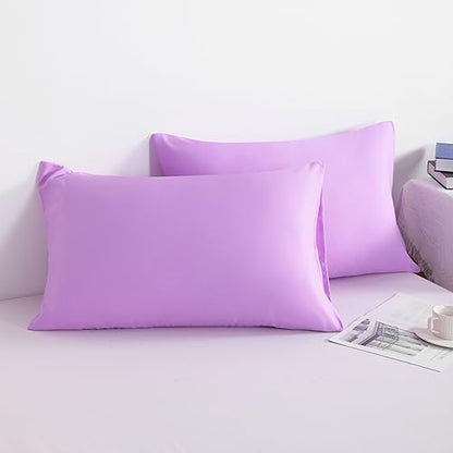NTBAY Microfiber Queen Pillowcases, 4 Pack, 20 x 30, Light Purple - color: Light Purple, size: Queen (20" x 30")