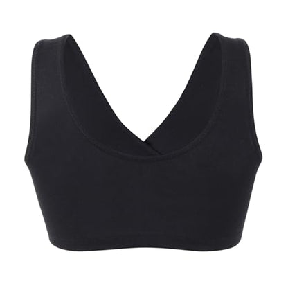 Women's Cotton Wireless Sleep Bra for Nursing and Maternity - color: Black+grey+red, size: Medium