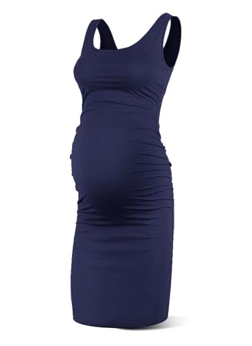 Rnxrbb S-2XL Women Summer Bodycon Maternity Dresses Pregnancy Tank Clothes - color: 1-deep Blue, size: Medium