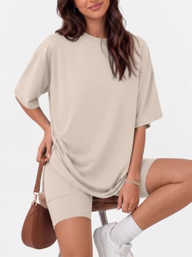 LILLUSORY Womens Lounge Sets 2 Piece Matching Pajamas Summer Outfit 2026 - color: Beige, size: XX-Large