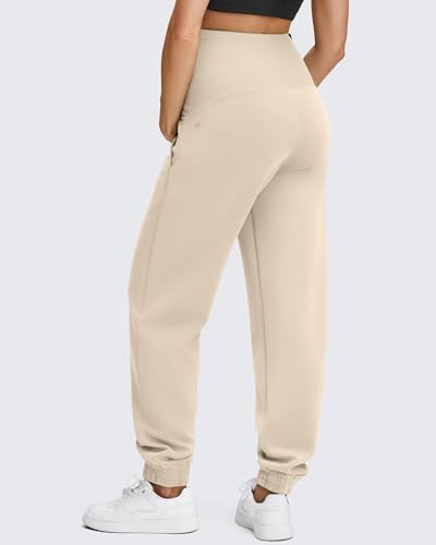 G4Free Smoofit Modal Soft Maternity Joggers Pregnancy Casual Sweatpants - color: Light Khaki, size: X-Small