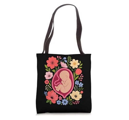 Midwife Baby Labor Delivery Flowers Birth Tote Bag