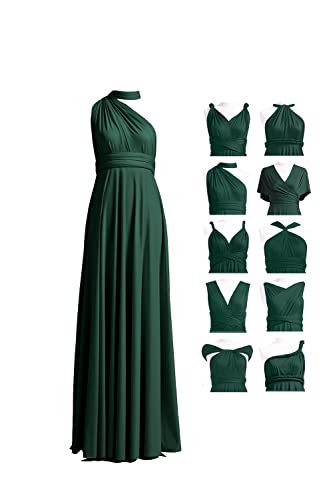 72styles Maxi Infinity Dress for Bridesmaids, Convertible Multi-Way Wrap - color: Dark Green, size: One Size