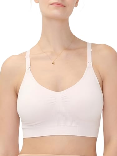 HATCH The Essential Nursing & Pumping Bra, Wireless & Seamless - color: Petal, size: Large