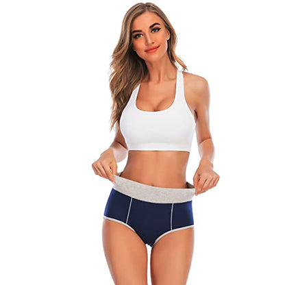 YaShaer Women's Cotton Underwear High Waist Stretch Briefs Soft Underpants Ladies Full Coverage Panties 5 Pack - color: Color01-5 Pack, size: X-Large