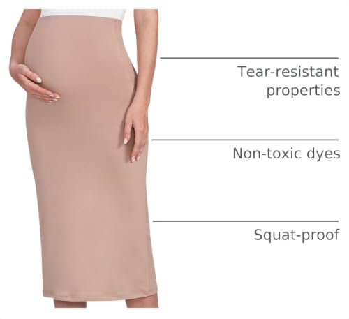 POSHDIVAH Maternity Skirt Over The Belly - color: Khaki, size: Small