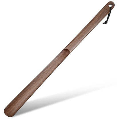 muso wood Long Handle Shoe Horn, 23.6 Inches - color: Walnut