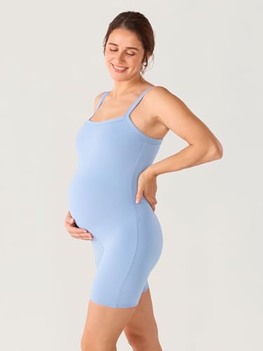 MOMANDA Maternity Bodysuit Shorts 5.5" - color: Moonlight Blue, size: X-Small