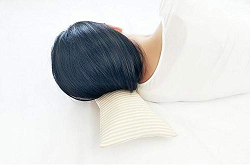 Inflatable Pillow Cushions, Height Adjustable Neck Cervical Head Support, Soft Portable Pillow with Pump for Car, Home, Office, Travel, Camping, Pillow Case Removable (Brown)