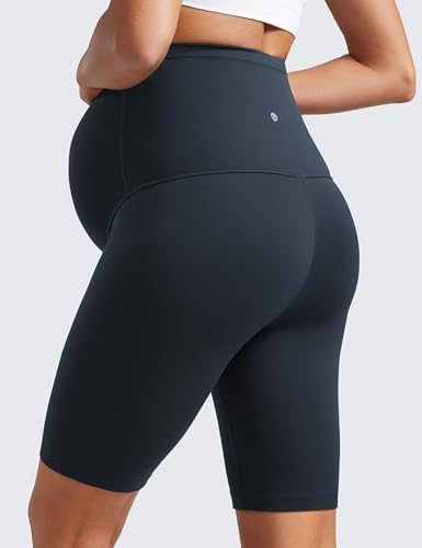 CRZ YOGA Maternity Biker Shorts 8" - color: True Navy, size: X-Small