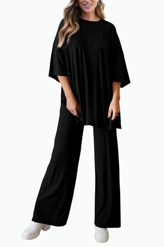 PRETTYGARDEN Two Piece Sets for Women Lounge Matching Set - color: Black, size: Small