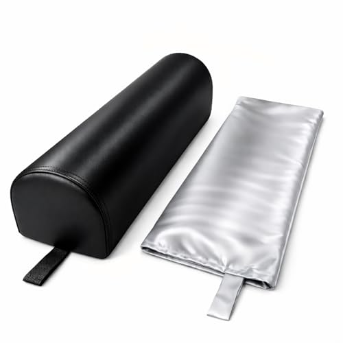 3/4 Round Massage Bolster Pillow, 26 x 6 x 6 in, PU & Cooling Covers